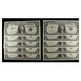 (10) $1 SILVER CERTIFICATES CU