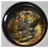 1916 MERCURY DIME NICE UNC COOL COLOR