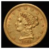 1861-S $2.50 LIBERTY GOLD CH AU