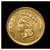 1856 $1 TYPE-3 GOLD AU