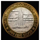 PEACE FOUNTAIN .999 SILVER CASINO TOKEN