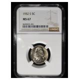 1952-S JEFFERSON NICKEL NGC MS 67