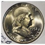 1952 FRANKLIN HALF DOLLAR GEM BU FBL