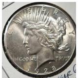 1928 PEACE DOLLAR CH BU NEAR GEM