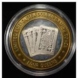 FOUR QUEENS .999 SILVER CASINO TOKEN