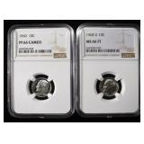 1960 & 1968-D ROOSEVELT DIMES NGC