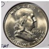 1954-D FRANKLIN HALF DOLLAR GEM BU FBL