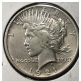 1921 PEACE DOLLAR XF