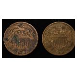 1866 & 1870 2-CENT PIECES