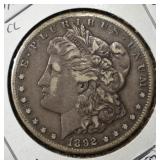 1892-CC MORGAN DOLLAR XF