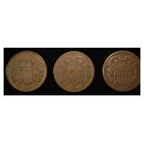 (3) 2-CENT PIECES