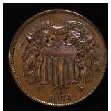 1864 2-CENT PIECE L. MOTTO UNC