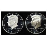 2008 & 2013 90% SILVER 50C KENNEDY PROOF BU