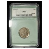 1918-D BUFFALO NICKEL NTC VF