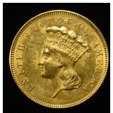 1855 $3 PRINCESS GOLD CH BU