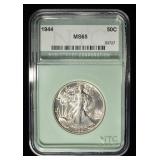 1944 WALKING LIBERTY 50C NTC GEM BU