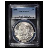 1888 MORGAN DOLLAR PCGS MS63
