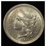 1865 3-CENT NICKEL BU