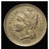 1868 3-CENT NICKEL BU