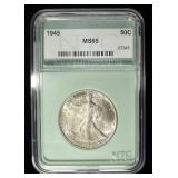 1945 WALKING LIBERTY HALF DOLLAR NTC GEM BU
