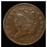1828 13 STARS CLASSIC HEAD HALF CENT VF/XF