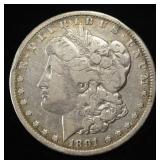1891-CC MORGAN DOLLAR FINE