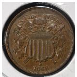 1868 2-CENT PIECE AU/BU