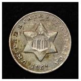 1851 3-CENT SILVER XF