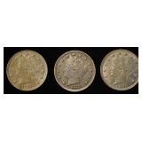 1883, 1911 & 1912 V-NICKELS