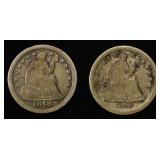 1848 & 1852 LIBERTY SEATED HALF DIMES