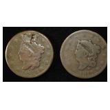1816 & 1817 CORONET HEAD LARGE CENTS