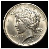 1921 PEACE DOLLAR CH/GEM BU