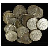 (20) 40% SILVER KENNEDY HALF DOLLARS