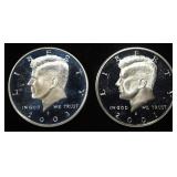 2001-S & 2003-S 90% SILVER 50C KENNEDY PROOF BU