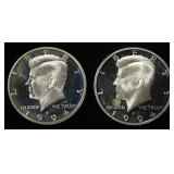 (2) 1994-S 90% SILVER KENNEDY HALVES PROOF BU
