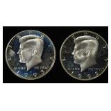 (2) 1993-S 90% SILVER KENNEDY HALVES PROOF BU