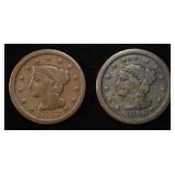 1846 & 1847 BRAIDED HAIR LARGE CENT