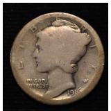 1916-D MERCURY DIME  AG