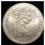 1972 CAYMAN ISLANDS $25 STERLING 1.65 OZT