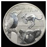 2 OZ .999 SILVER $2 AUSTRALIAN WILDLIFE ROUND
