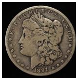 1891-CC MORGAN DOLLAR VG