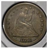 1876 SEATED LIBERTY QUARTER