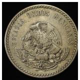 1948 CINCO PESOS 90% SILVER .965 OZT