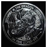 2025 BEOWULF & THE DRAGON 1 OZ .999 SILVER ROUND
