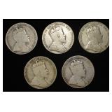 (5) 92.5% STERLING FOREIGN COINS