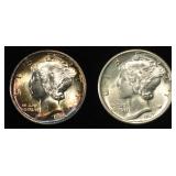 1937 & 1945-S MERCURY DIMES FB