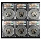 (6)2017-S WASHINGTON 25C CAC (4)MS69 & (2)MS70