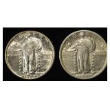 1924 & 1929-D STANDING LIBERTY QUARTER VF