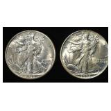(2) 1944 WALKING LIBERTY HALF DOLLAR XF/AU
