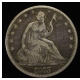 1875 SEATED LIBERTY HALF DOLLAR FINE